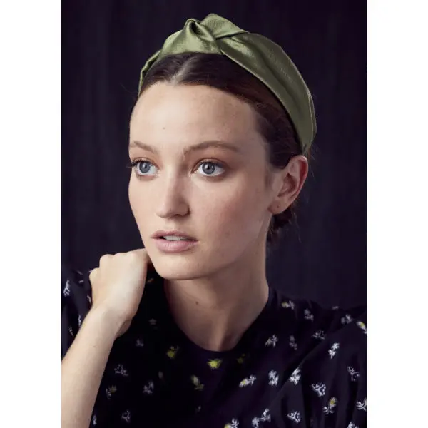 Attica headband in sage grosgrain Accessories designer Coveti