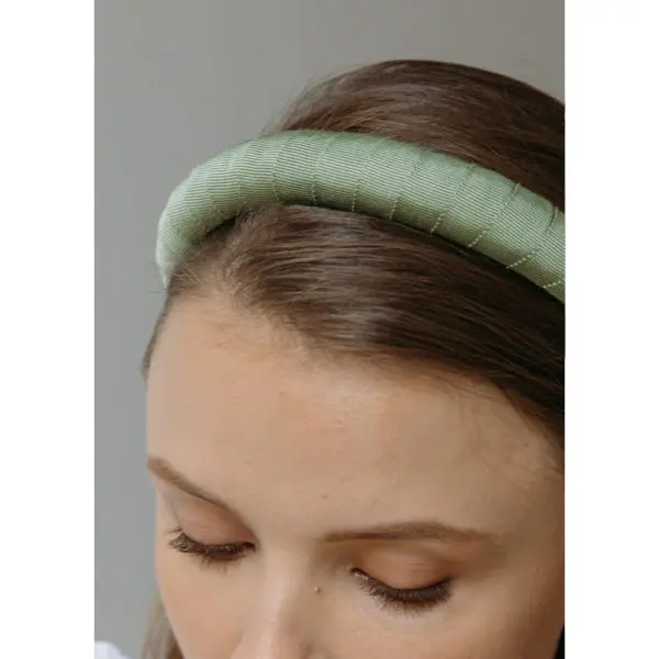 Attica headband in sage grosgrain Accessories designer Coveti