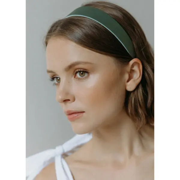 Attica headband in sage grosgrain Accessories designer Coveti