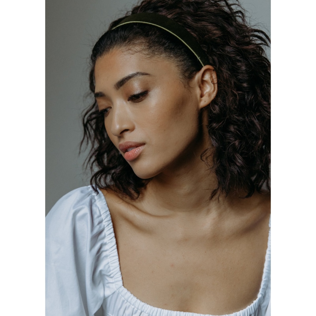Attica headband in sage grosgrain Accessories designer Coveti