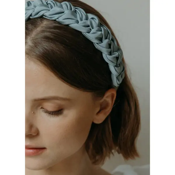 Attica headband in sage grosgrain Accessories designer Coveti