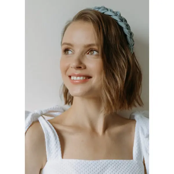 Attica headband in sage grosgrain Accessories designer Coveti