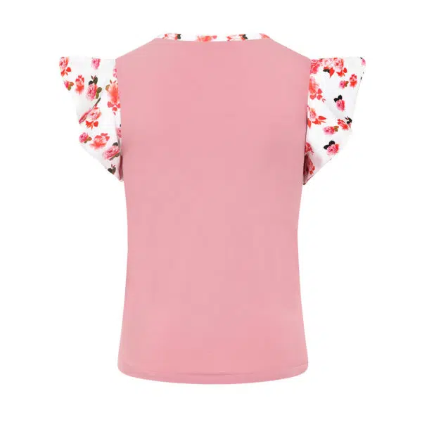 Dusky Pink Peony Ruffle Top Clothing designer Coveti