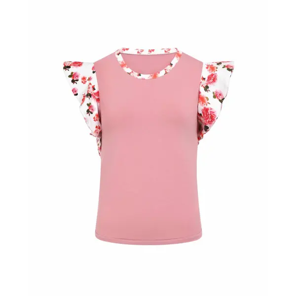 Dusky Pink Peony Ruffle Top Clothing designer Coveti