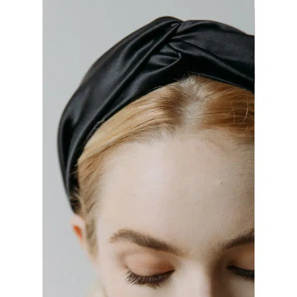 Twist in silk satin headband Accessories designer Coveti