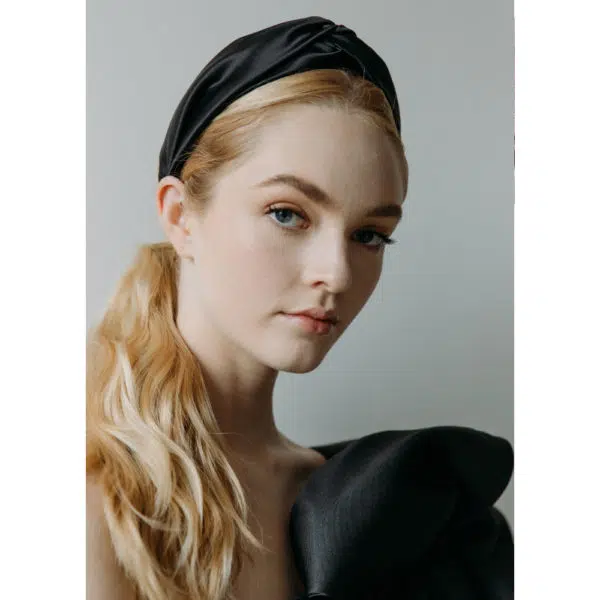 Twist in silk satin headband Accessories designer Coveti