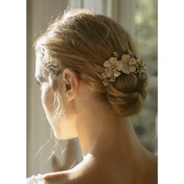 Marveille Champagne comb Accessories Bridal Coveti