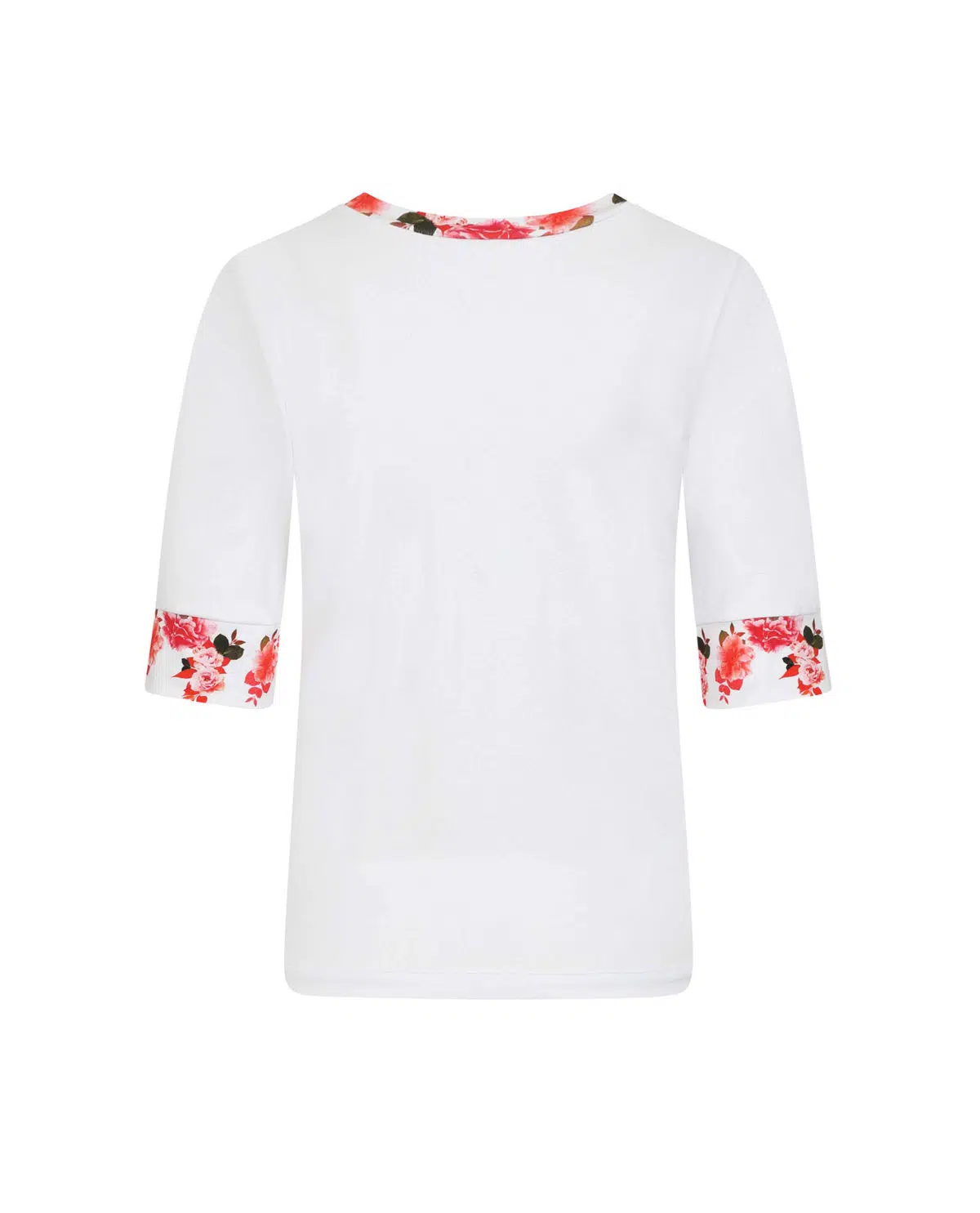 White Peony Sleeve Top Clothing designer print Coveti