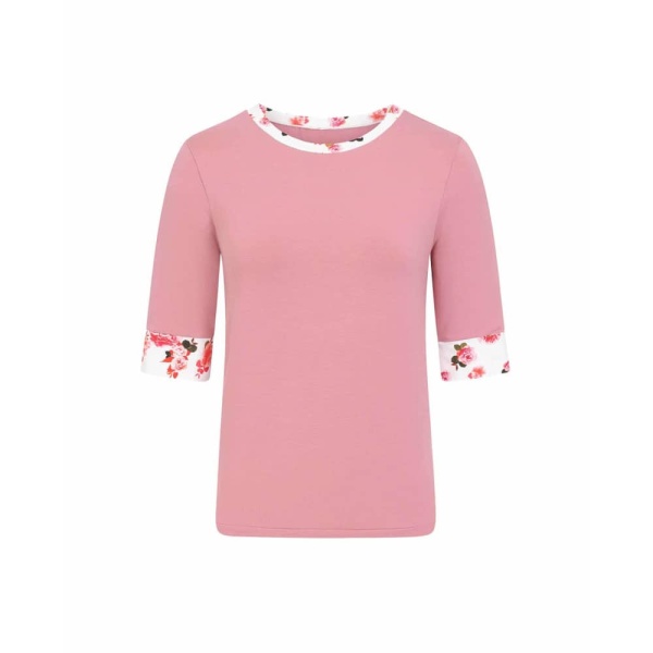 Dusky Pink Peony Sleeve Top Clothing Designer top Coveti