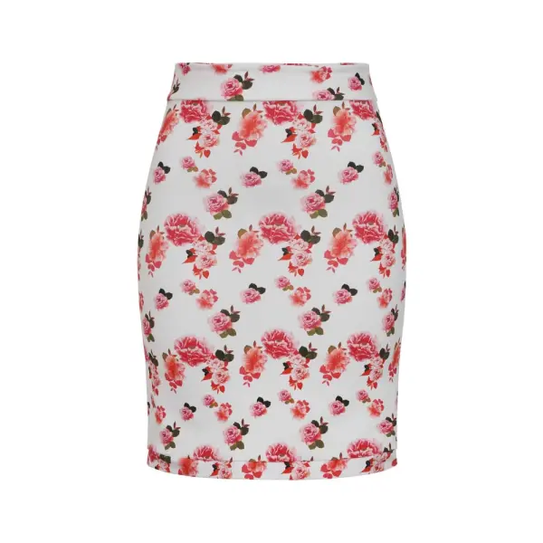 Pink Peony Jersey Skirt Clothing cotton jersey Coveti