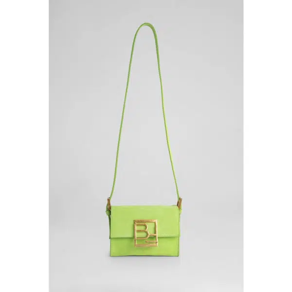 Fran bright green suede leather bag, Designer Collection