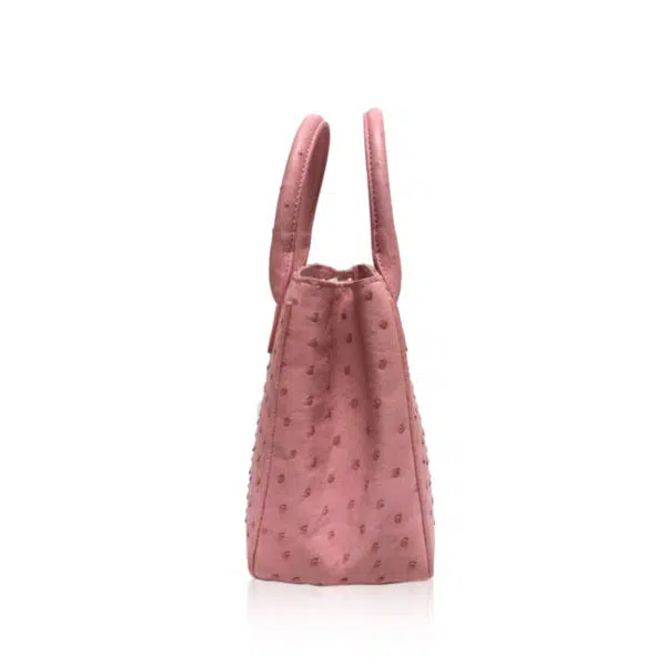 PINK HANDMADE GENUINE OSTRICH BAG