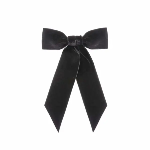 Wide velvet bow barrette Accessories bow Coveti