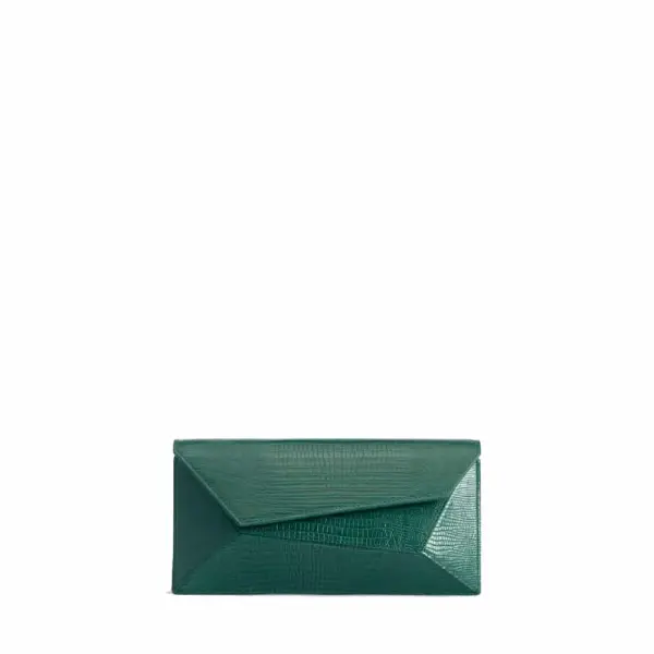 Naomi long lizard effect emerald purse Bags bag Coveti