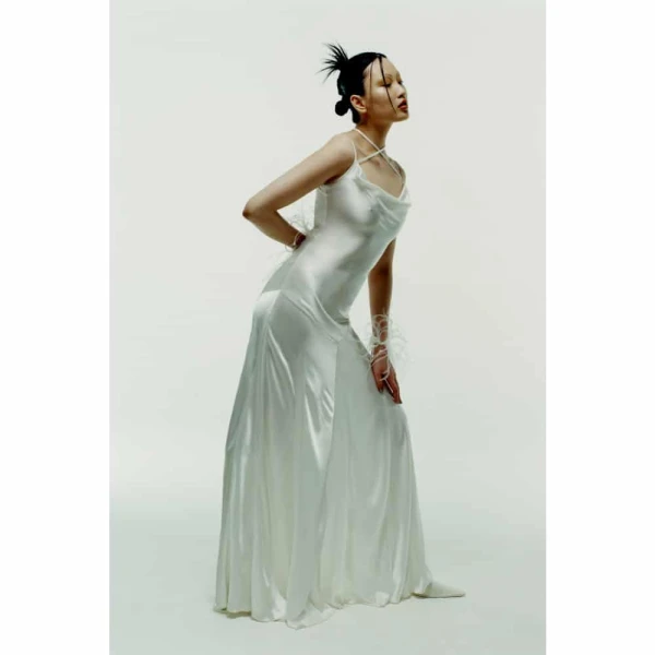 Ottawa cowl neck satin gown Clothing dress Coveti