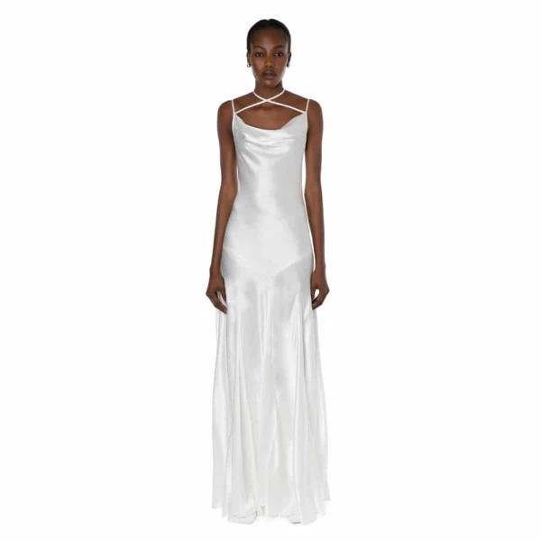 Ottawa cowl neck satin gown Clothing dress Coveti