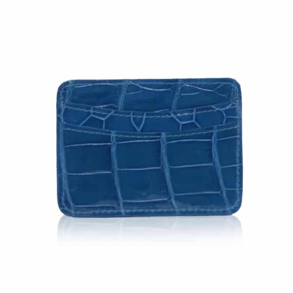 Crocodile leather shiny blue cardholder Accessories Bangkok Bootery Coveti