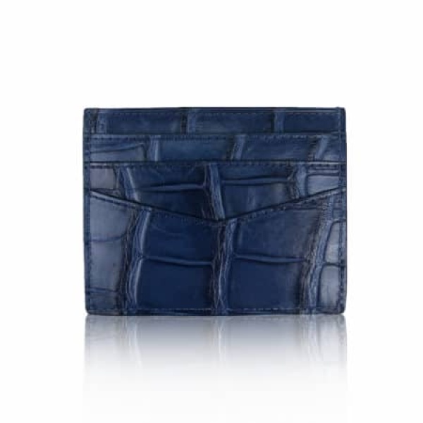 Crocodile leather shiny blue cardholder Accessories Bangkok Bootery Coveti