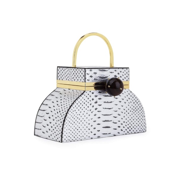 Hailey silver embossed snake bag Bags bag Coveti