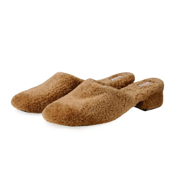 Suede mules with fur Seasonal Selection curated marketplace Coveti