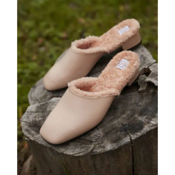 Suede mules with fur Seasonal Selection curated marketplace Coveti