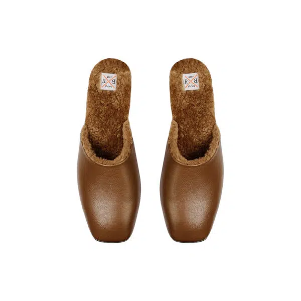 Suede mules with fur Seasonal Selection curated marketplace Coveti