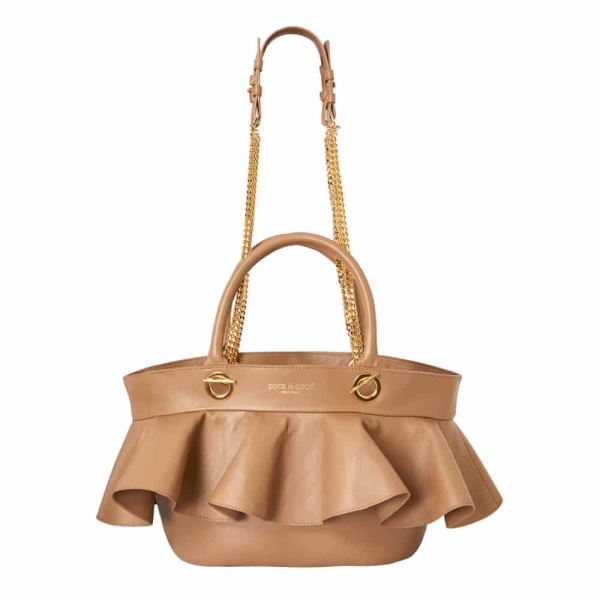 Sleek peanut quilted leather bag Bags bag Coveti