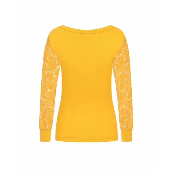 Mustard Yellow Cotton V-Neck Top Clothing cotton top Coveti