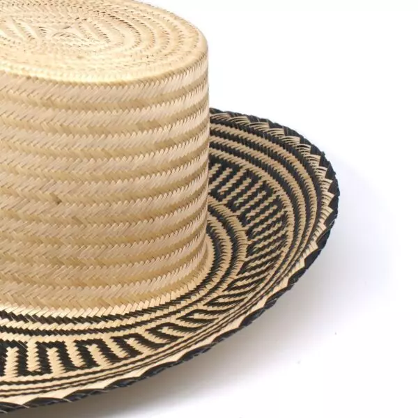 Andino Black Short Brim Straw Hat