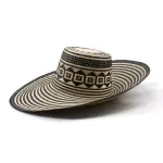 Black wide brim straw hat