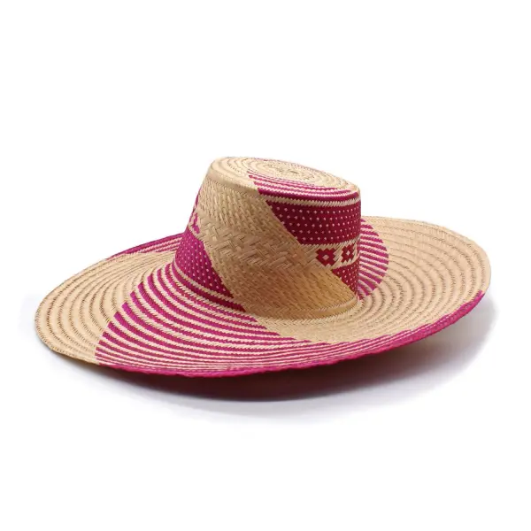 Yonna Fuchsia Wide Brim Straw Hat