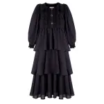 Jungle gardenia pink brown textured dress Clothing designer Coveti