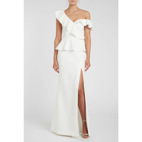 Genevieve puff sleeve midi dress Clothing classic Coveti