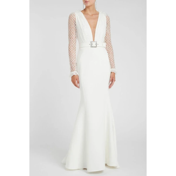 Genevieve puff sleeve midi dress Clothing classic Coveti