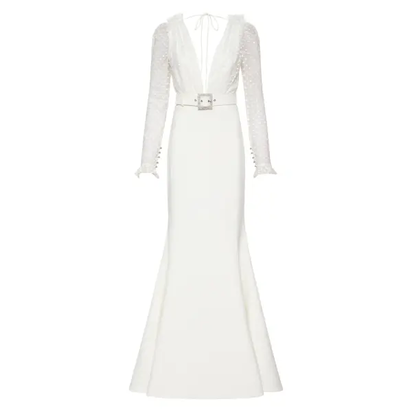 Genevieve puff sleeve midi dress Clothing classic Coveti