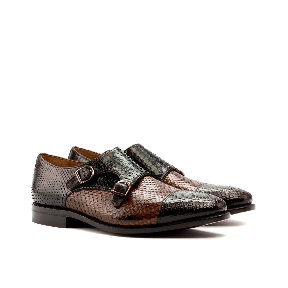 Brown Double Monk Shoe