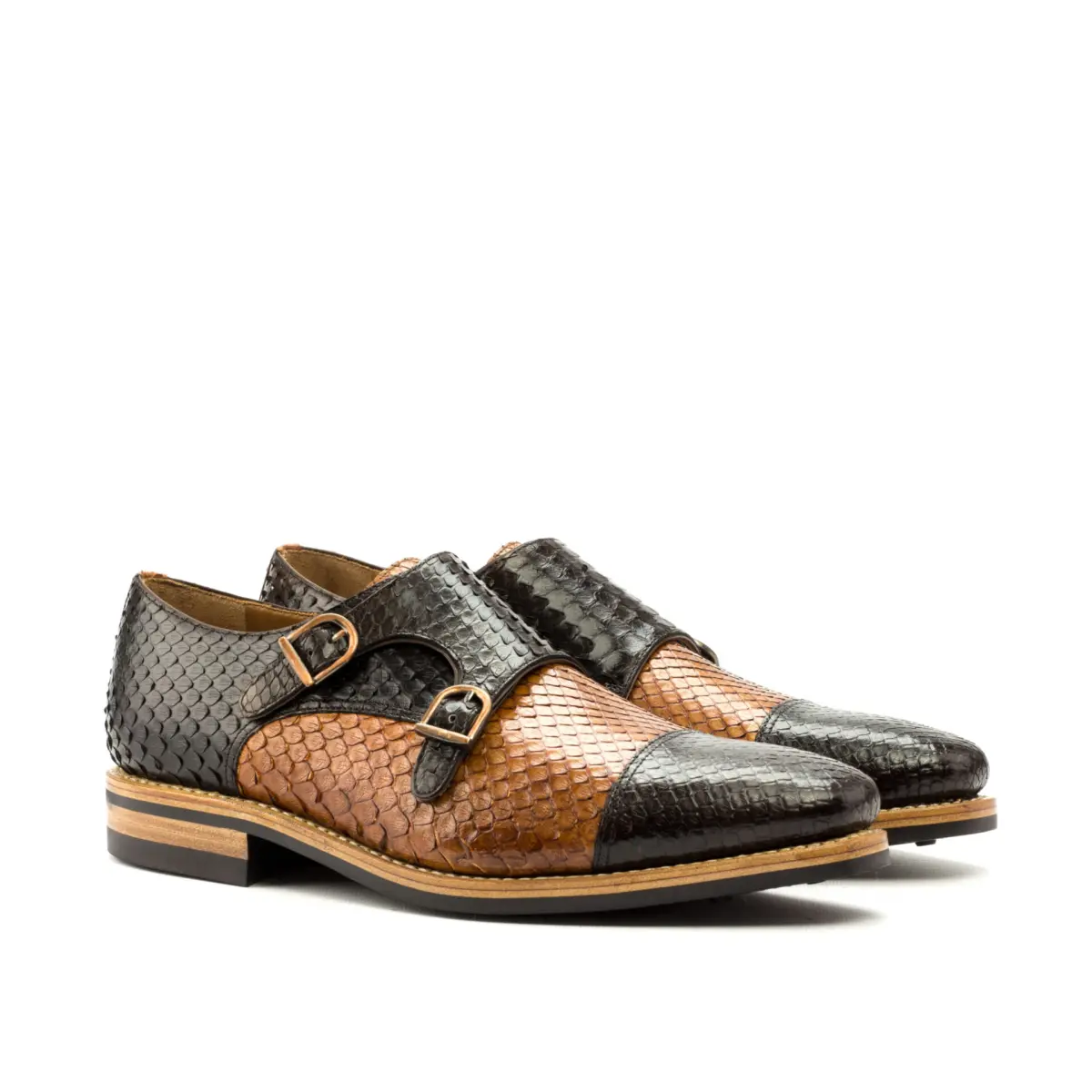 Brown Double Monk Shoe