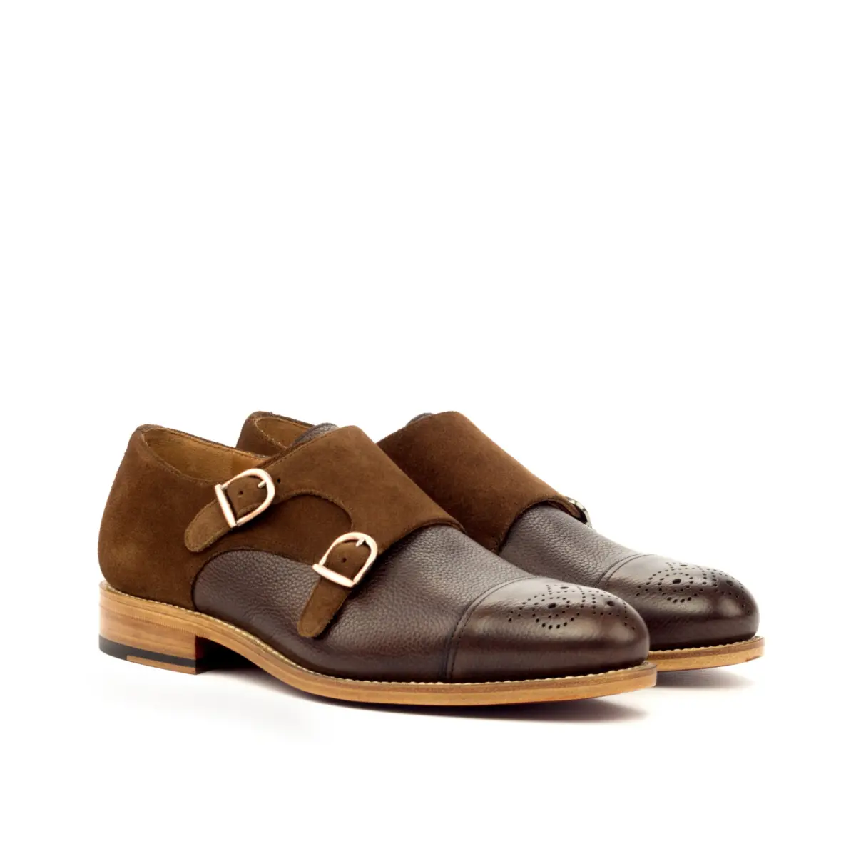 Brown Double Monk Shoe