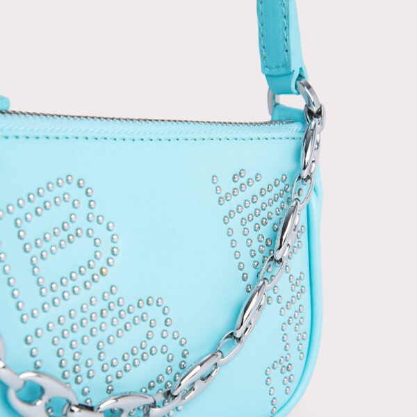 Mini rachel baby blue stud leather bag Bags bag Coveti