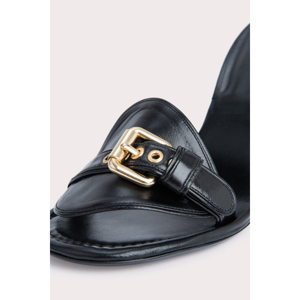 Montana black gloss leather sandal Sandals emerging designer Coveti