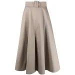 Belted flared midi skirt Clothing midi skirt Coveti