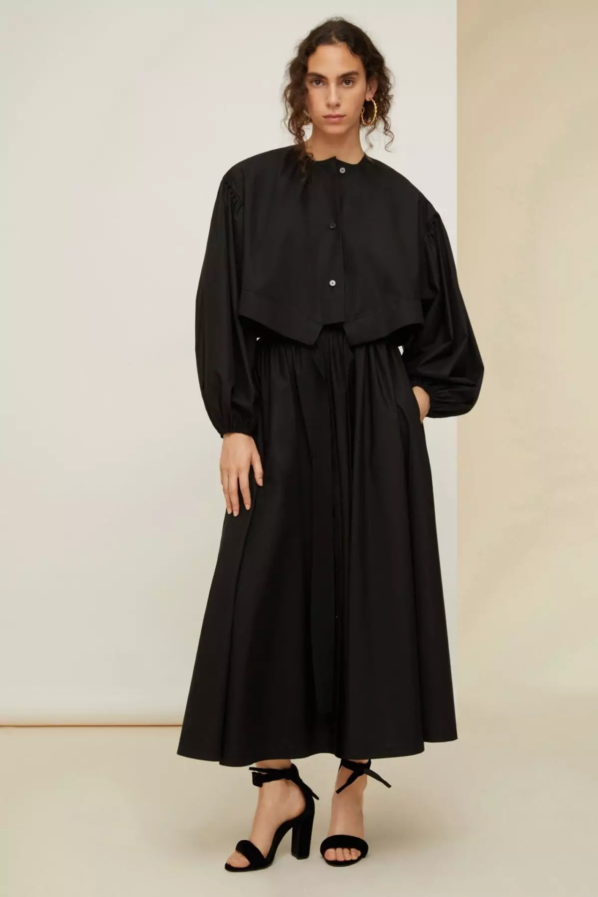 Flared button front long skirt Clothing long skirt Coveti