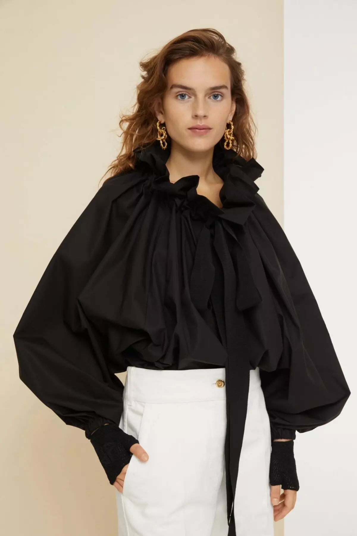 Ruffled high neck blouse Clothing blouse Coveti