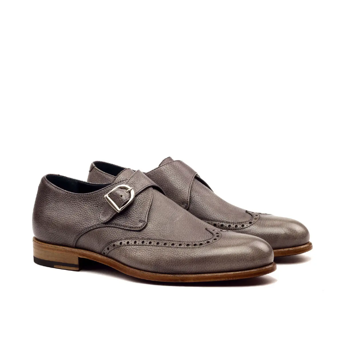 Gray Single Monk Shoe