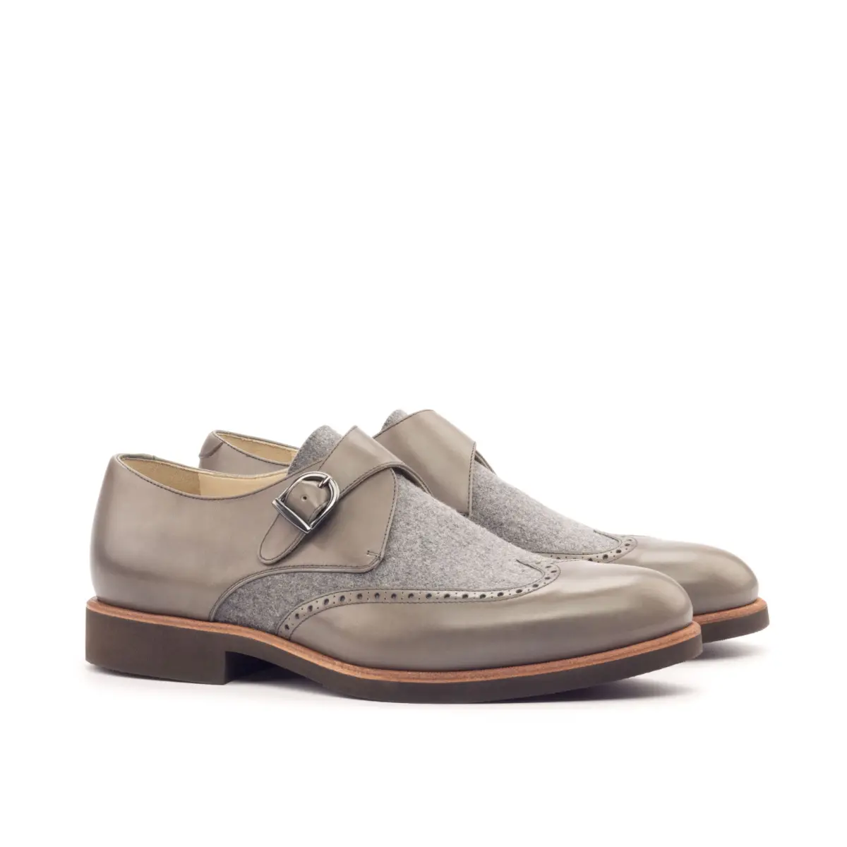 Gray Single Monk Shoe