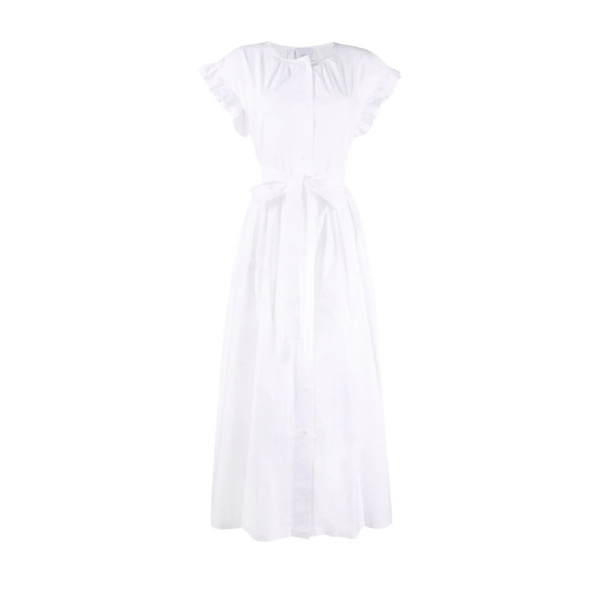 Belted cotton shirt dress Clothing dress Coveti