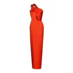 Buckled and draped satin midi dress Clothing buy red dress Coveti