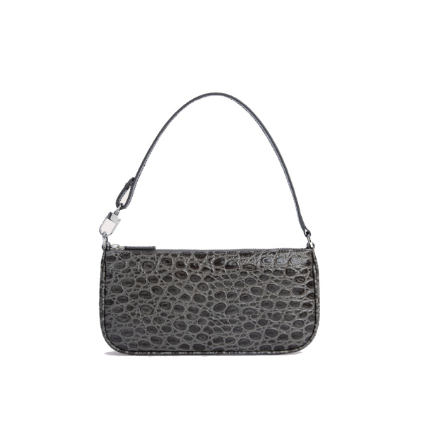 Rachel cement circular croco embossed leather bag Bags bag Coveti