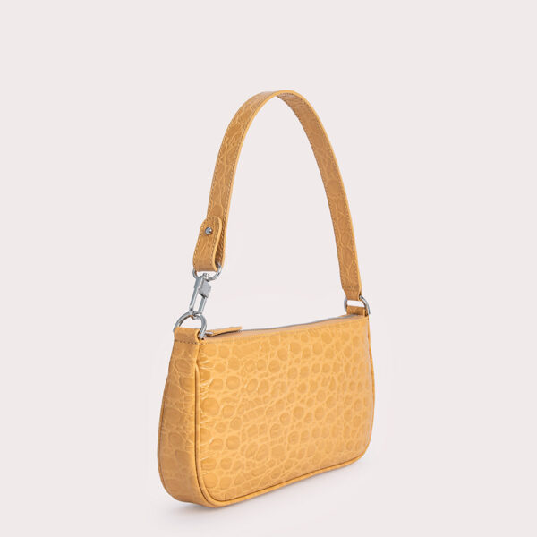 Rachel cement circular croco embossed leather bag Bags bag Coveti