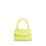 Dora black circular croco embossed leather bag Bags bag Coveti